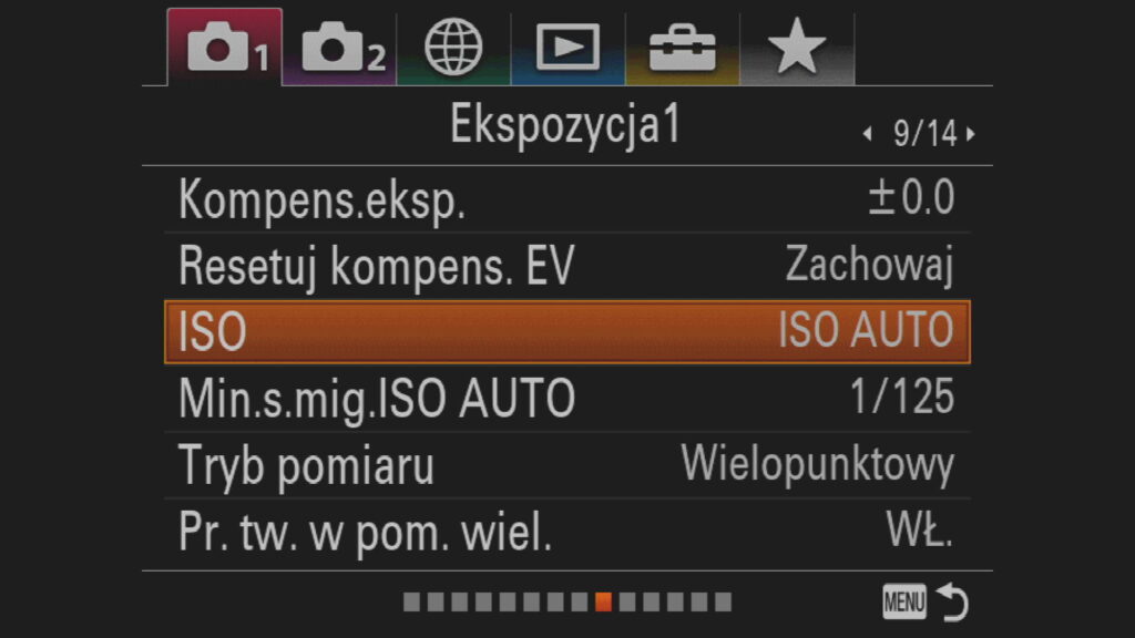 ustawienie ISO w Sony A7 III