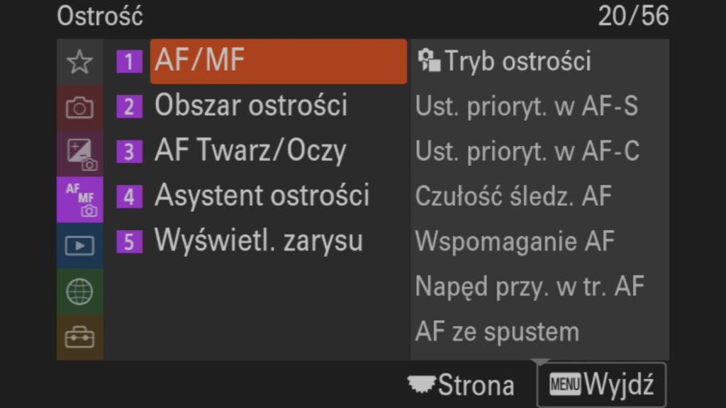 Ustawienia Autofokusa w Sony A7 IV