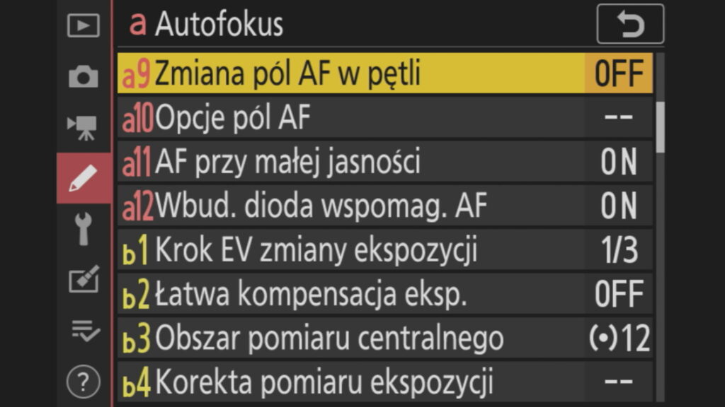 Nikon Z5 autofokus ustawienia