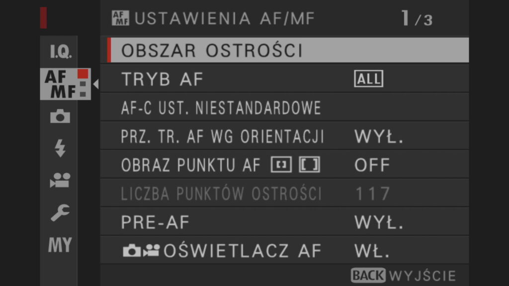 Fujifilm XT30 II - ustawienia autofokusa.JPG