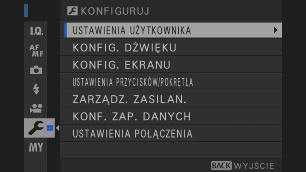 Menu Fujifilm XT30 II najlepsze ustawienia