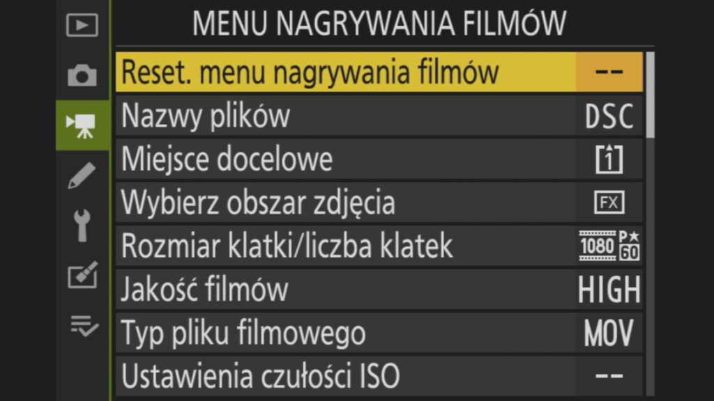 Nikon Z5 nagrywanie wideo