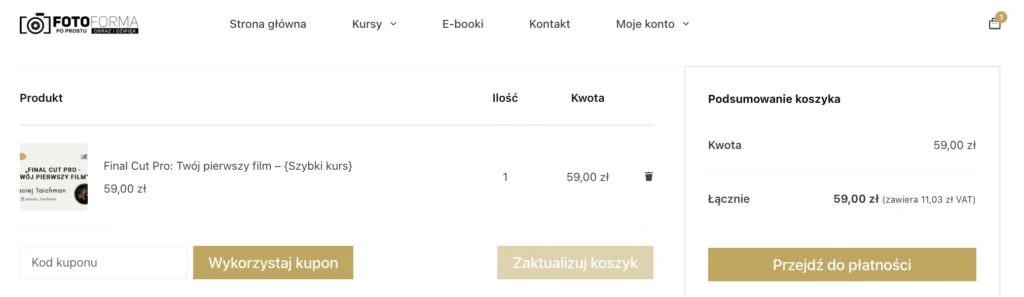 koszyk akademia fotoforma kod znizkowy