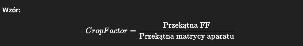 crop factor w aparacie wzór